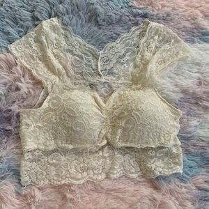 Sweet white lace bralette